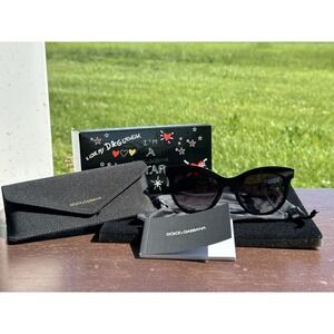 NWT DOLCE & GABBANA D&G 4311F Graffitti Star Heart Sunglasses Black Red 3180/8G